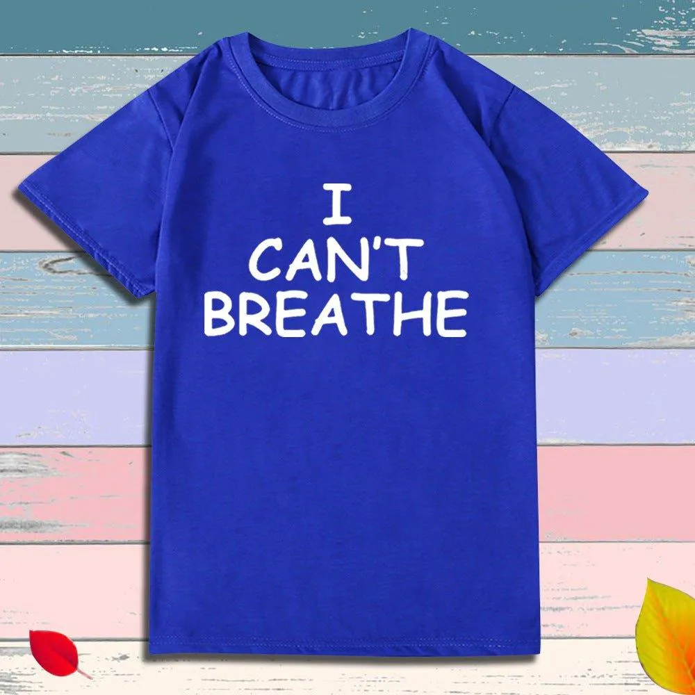 Short Sleeve T-Shirt 'I Can't Breathe' Print