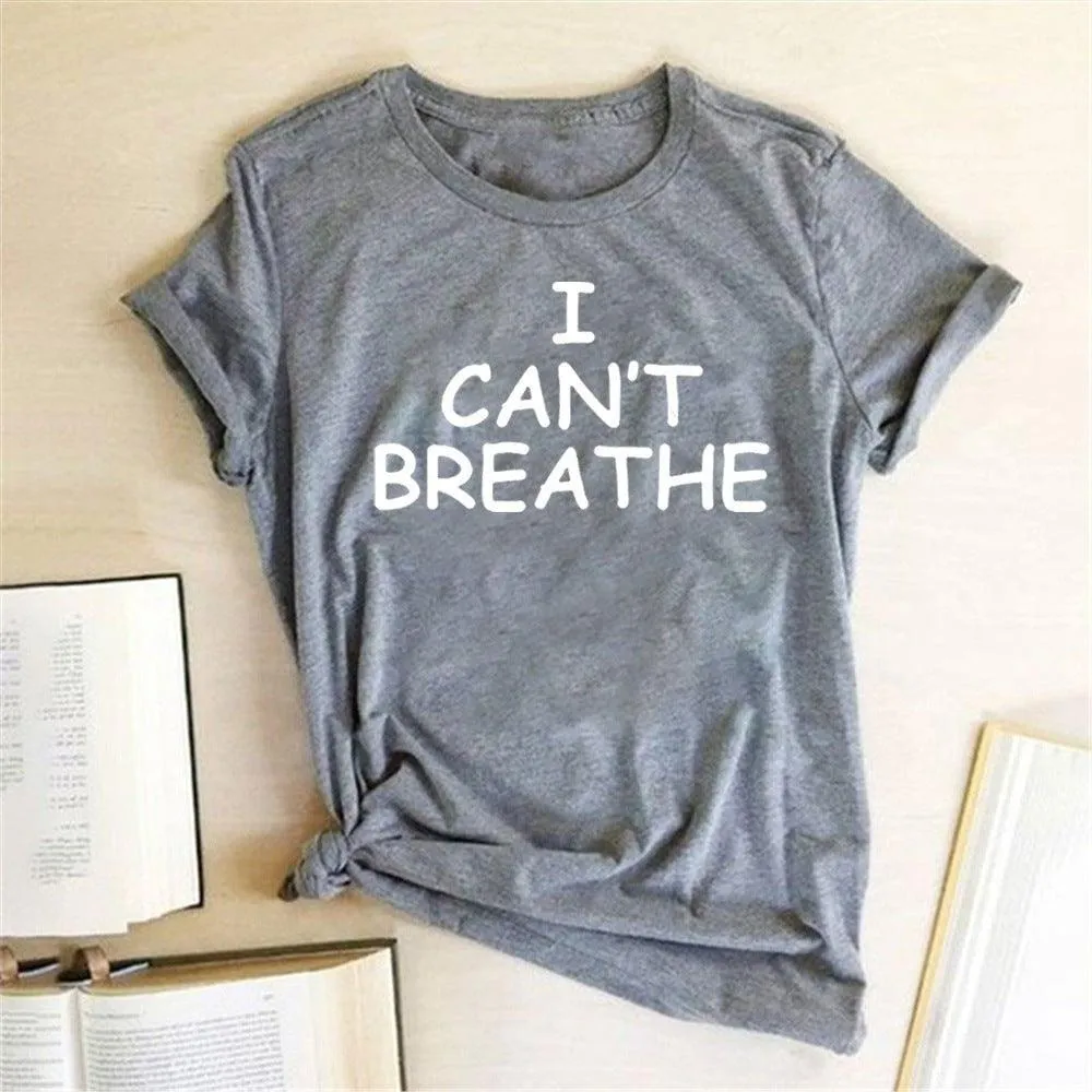 Short Sleeve T-Shirt 'I Can't Breathe' Print