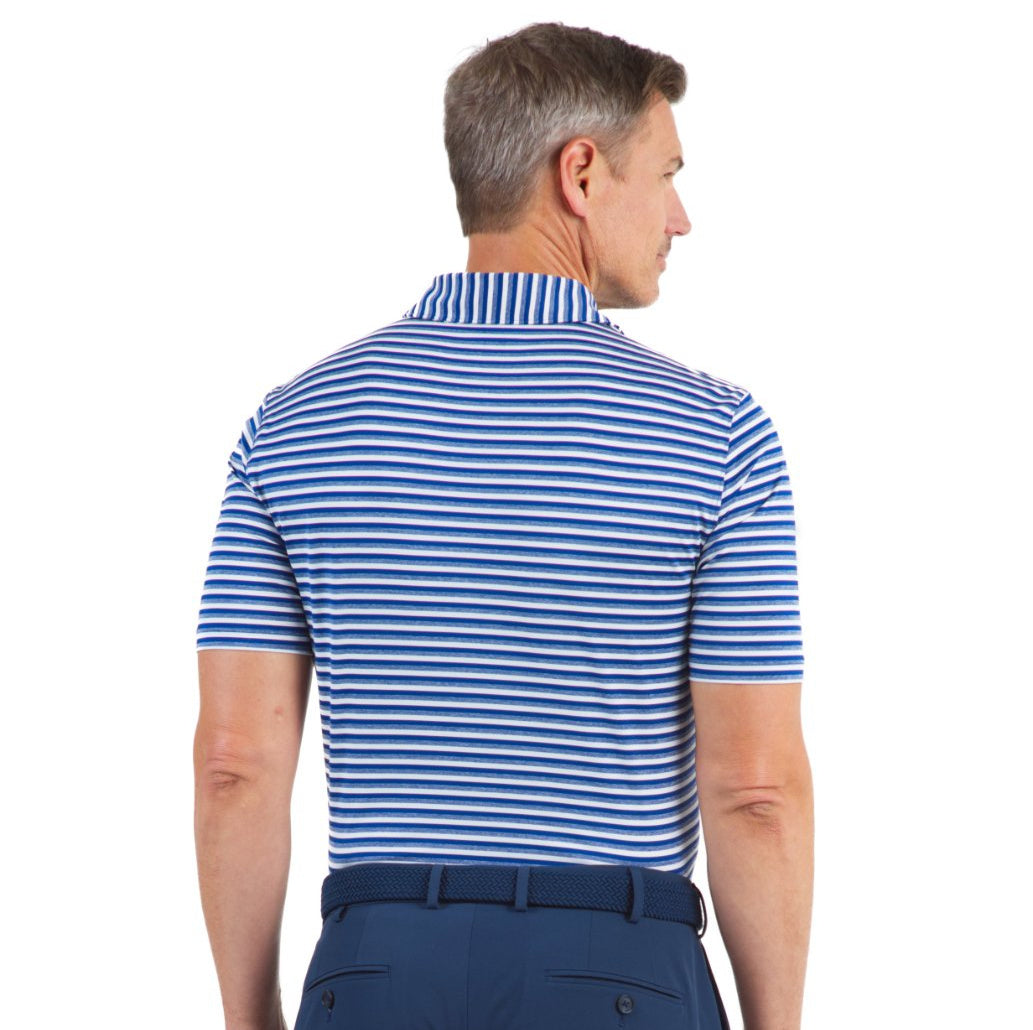 IBKUL Men's Polo Melange Stripe Ink