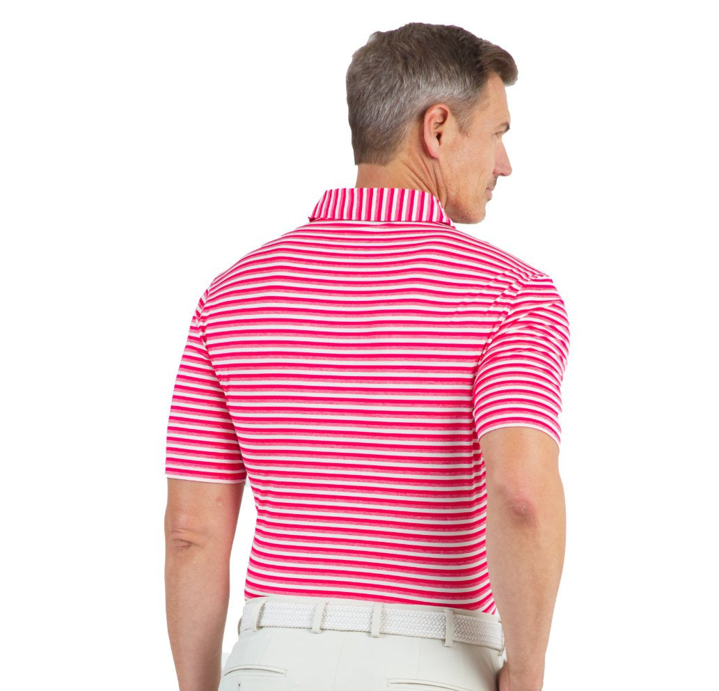 IBKUL Men's Polo Shirt Melange Stripe Red.