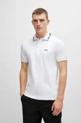 Collar Graphics Slim Fit Interlock Cotton Polo Shirt