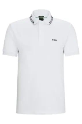 Collar Graphics Slim Fit Interlock Cotton Polo Shirt