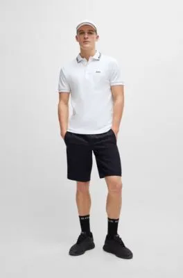 Collar Graphics Slim Fit Interlock Cotton Polo Shirt