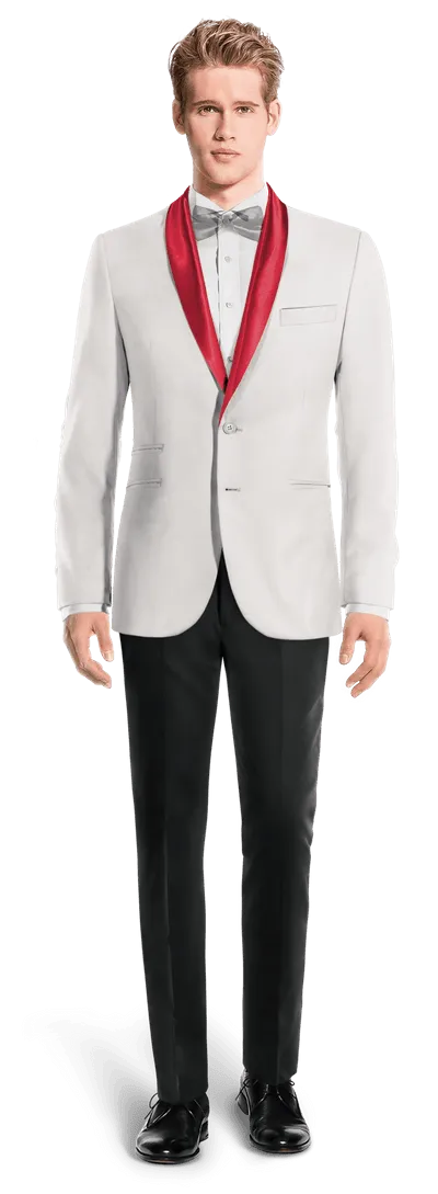 Ivory slim fit elastic blazer