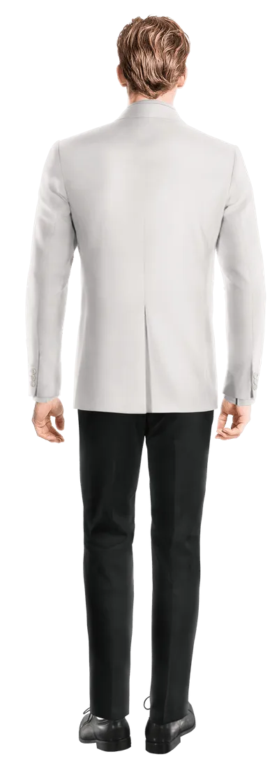 Ivory slim fit elastic blazer