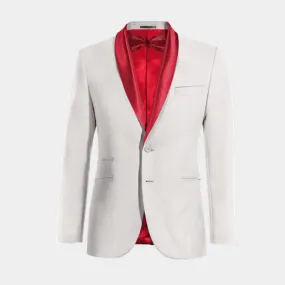 Ivory slim fit elastic blazer