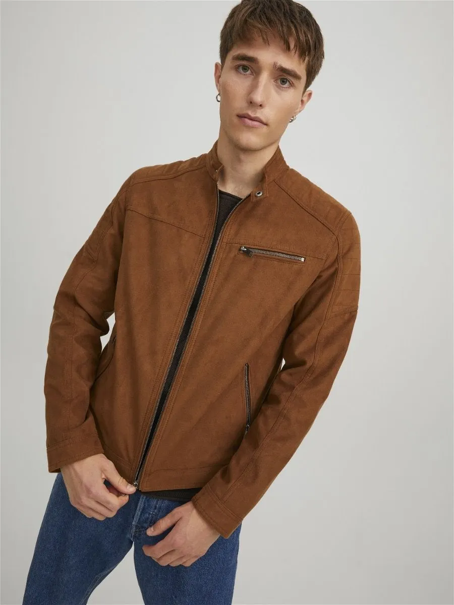 Jack & Jones Rocky Biker Faux Leather Look Jacket High Demand