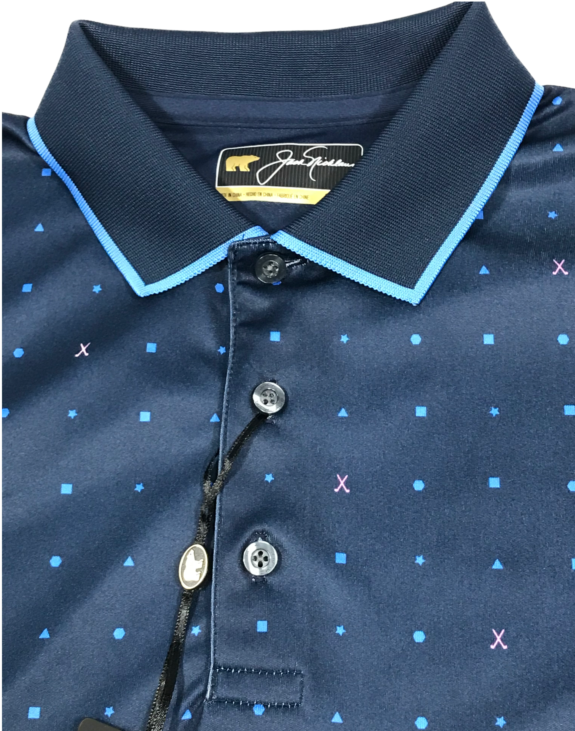 Jack Nicklaus Polo Shirts, Black Label Perry Ellis Mini Geo Design