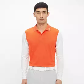 Jakob Slim Fit Long Sleeve Golf Polo Lava Orange