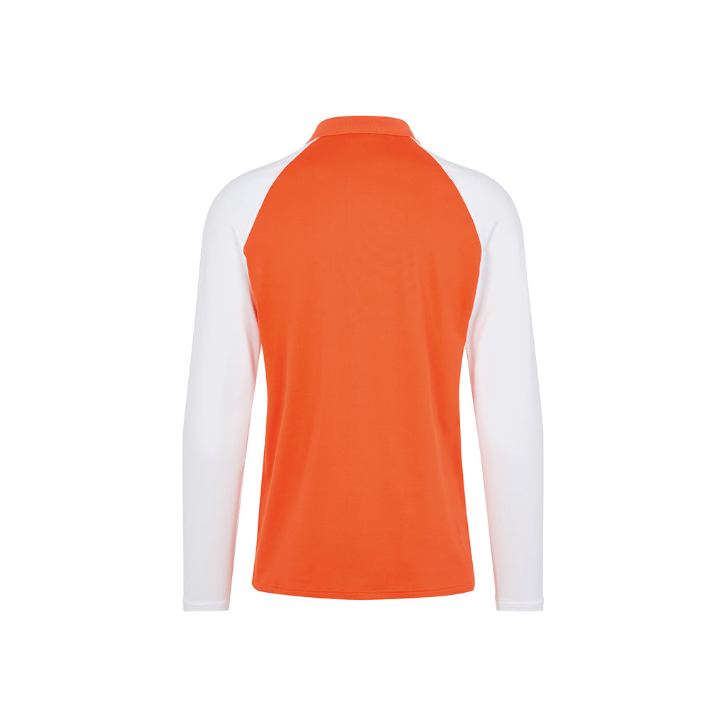 Jakob Slim Fit Long Sleeve Golf Polo Lava Orange