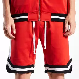 James Track Shorts White/Red.