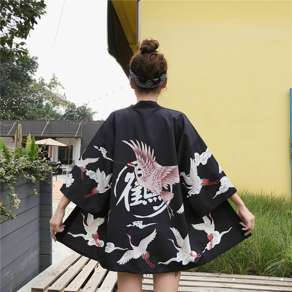 Japanese Red-Crowned Crane Print Shirt