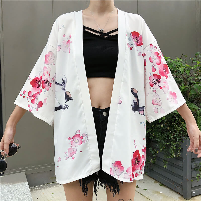 Japanese Red-Crowned Crane Print Shirt