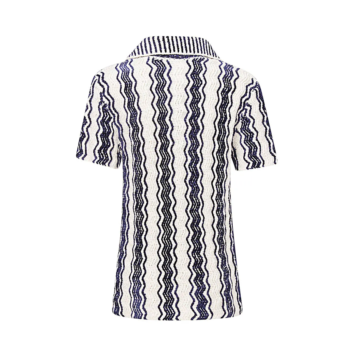 Jil Sander Striped V-Neck Polo Top