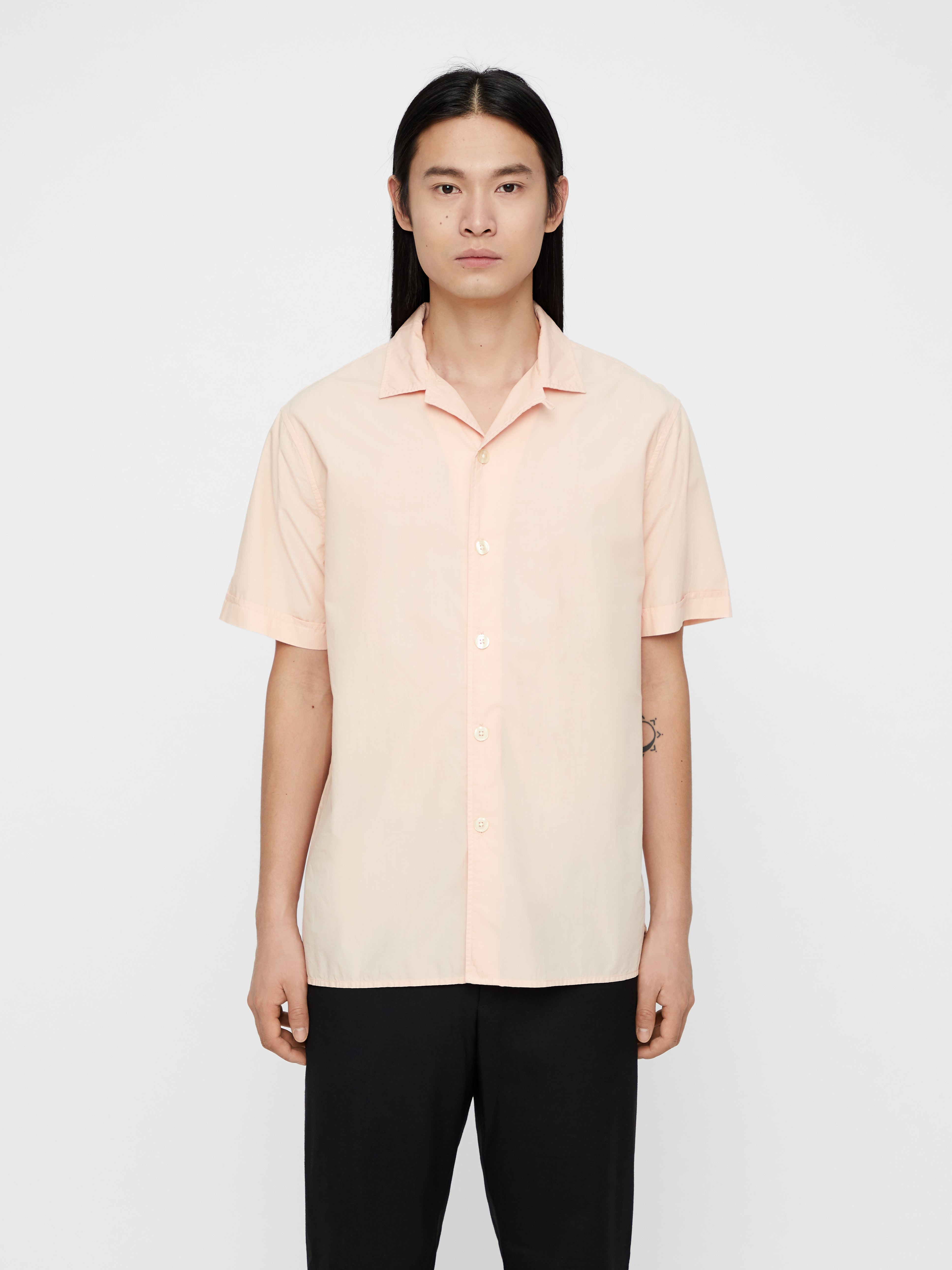 J.Lindeberg Men's Short Sleeve Poplin Polo - Summer Beige