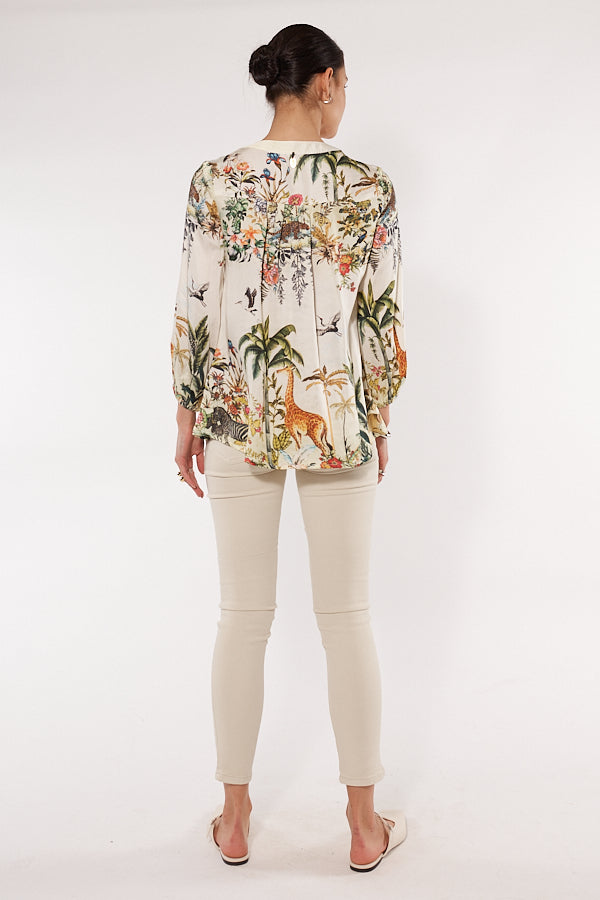 Jungle Print Cream Shirt