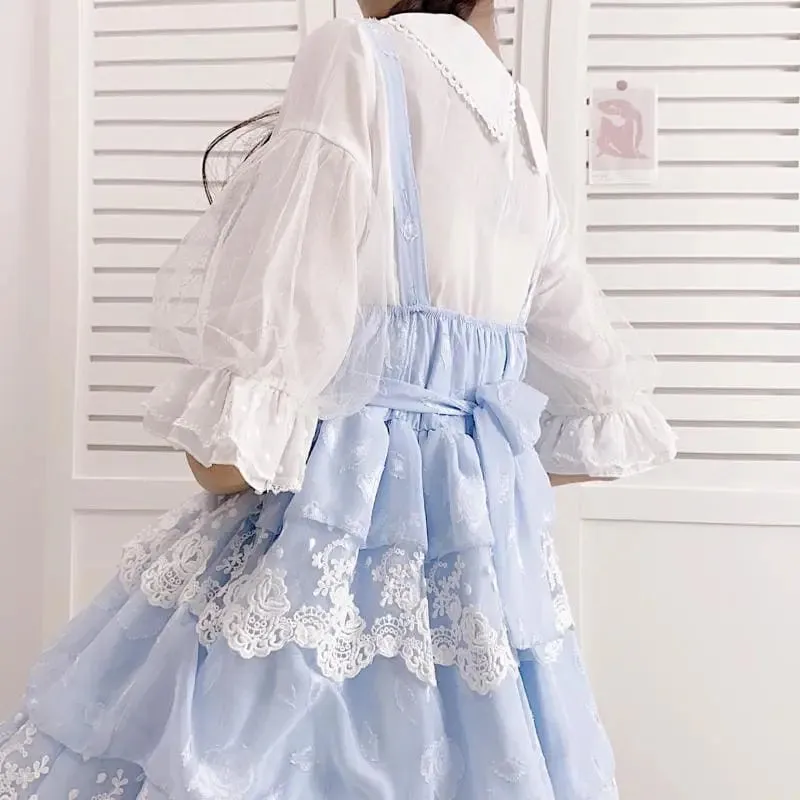 Kawaii Princess Tulle Accented Lolita Blouse for Sale