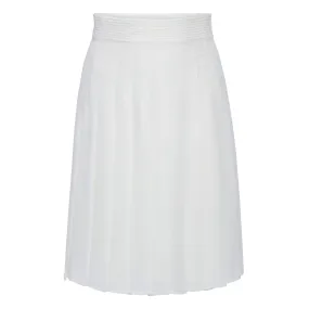 Ivory Chiffon Pleated Skirt - Knee Length