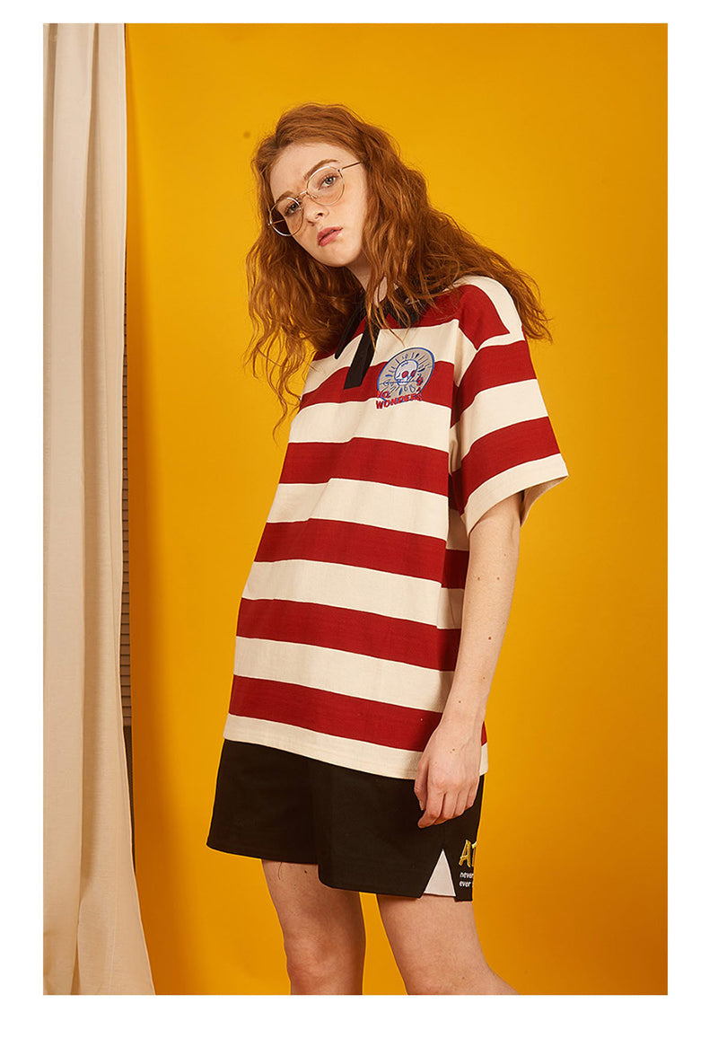 Korean stripe polo shirt BY22300