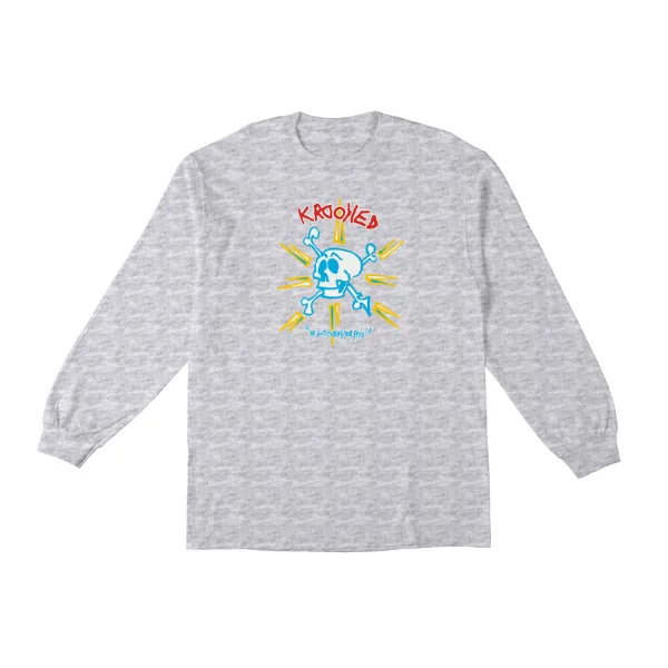 Krooked Style Long Sleeve T-shirt - Ash/Multi