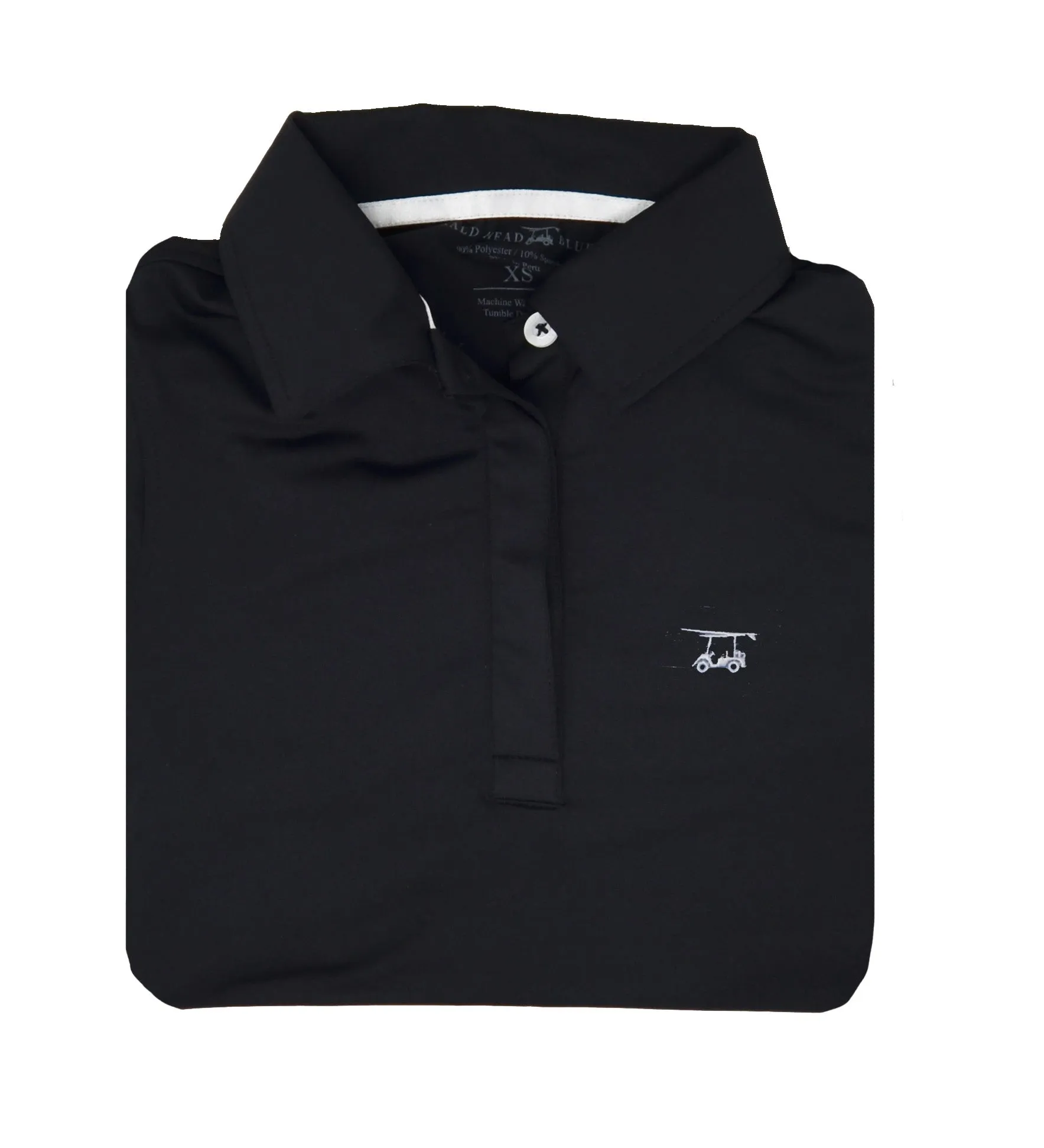 Black women's short sleeve polo.