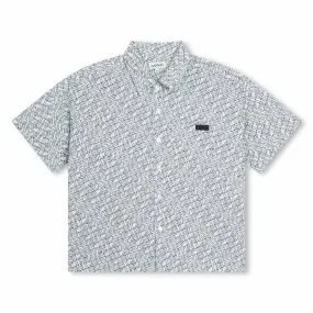 Lanvin Sea Green Shirt with All-Over Logo Print