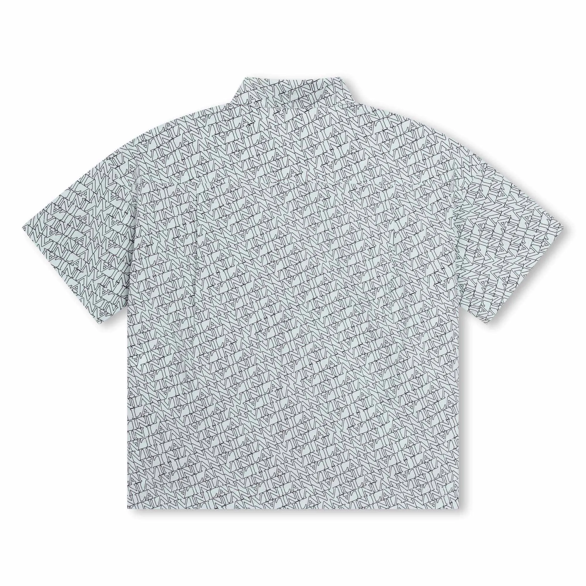 Lanvin Sea Green Shirt with All-Over Logo Print