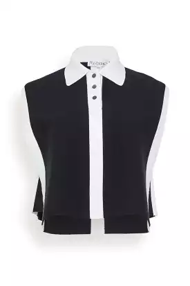 Layered Black Polo Vest