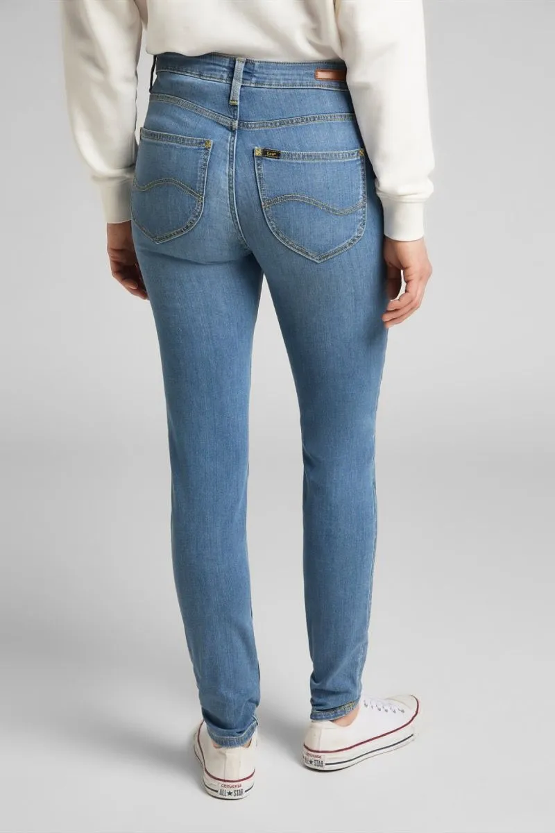 Mid Blue Stretch Skinny Jeans by Lee Scarlett