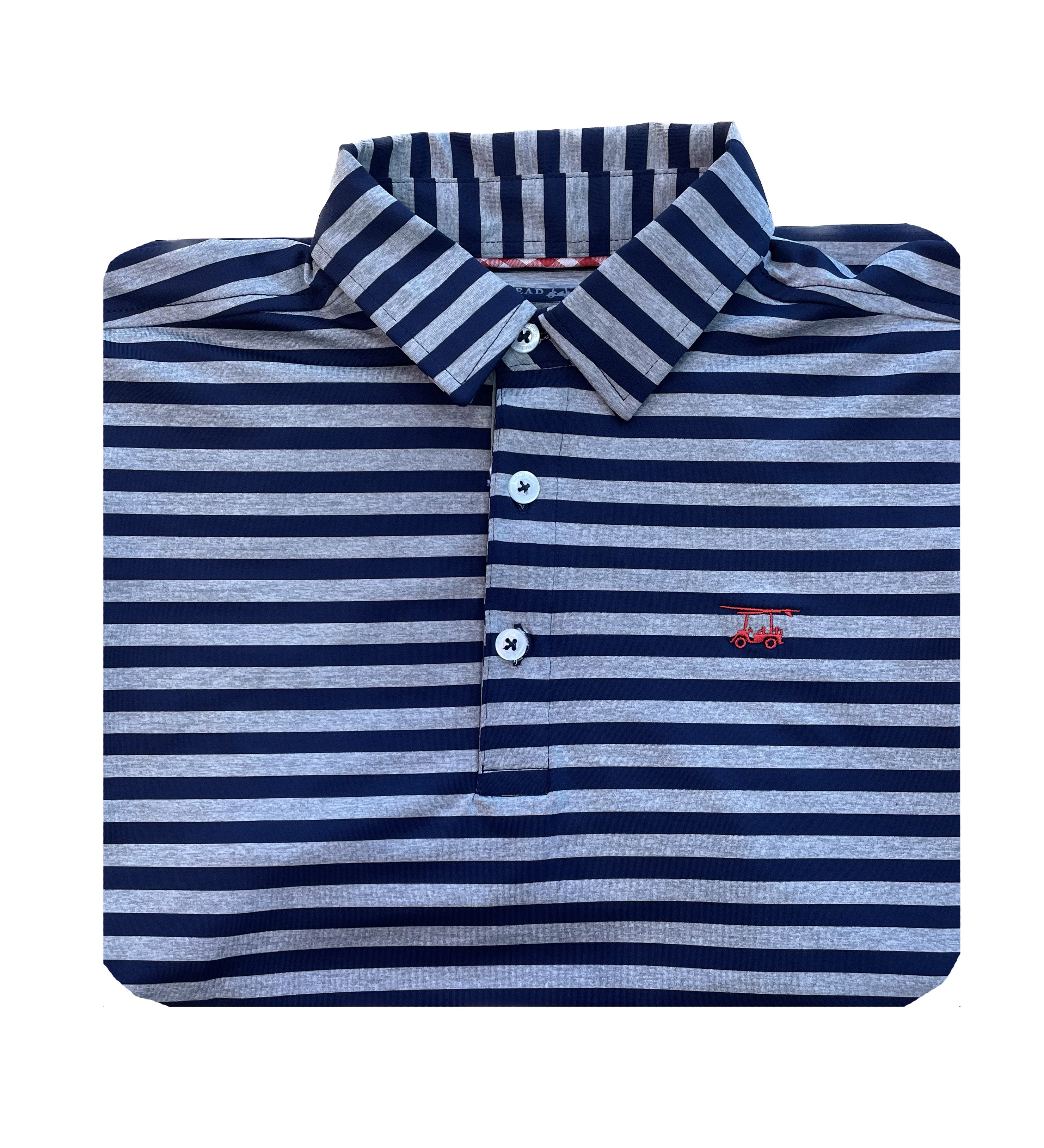 Limited Edition Polo - Grey/Navy Wide Stripe