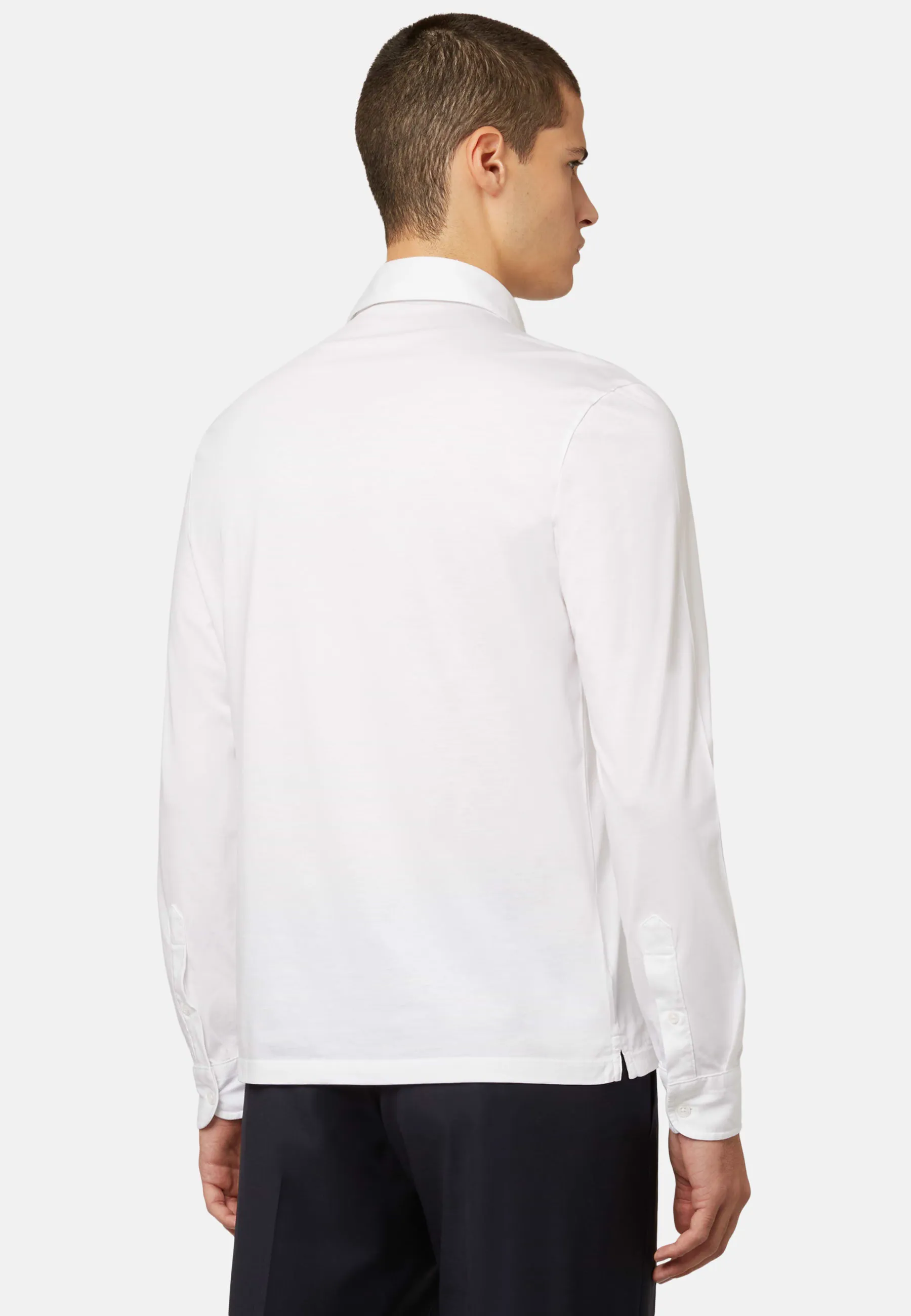 Long Sleeved Regular Fit Polo Shirt In Pima Cotton Jersey Shop