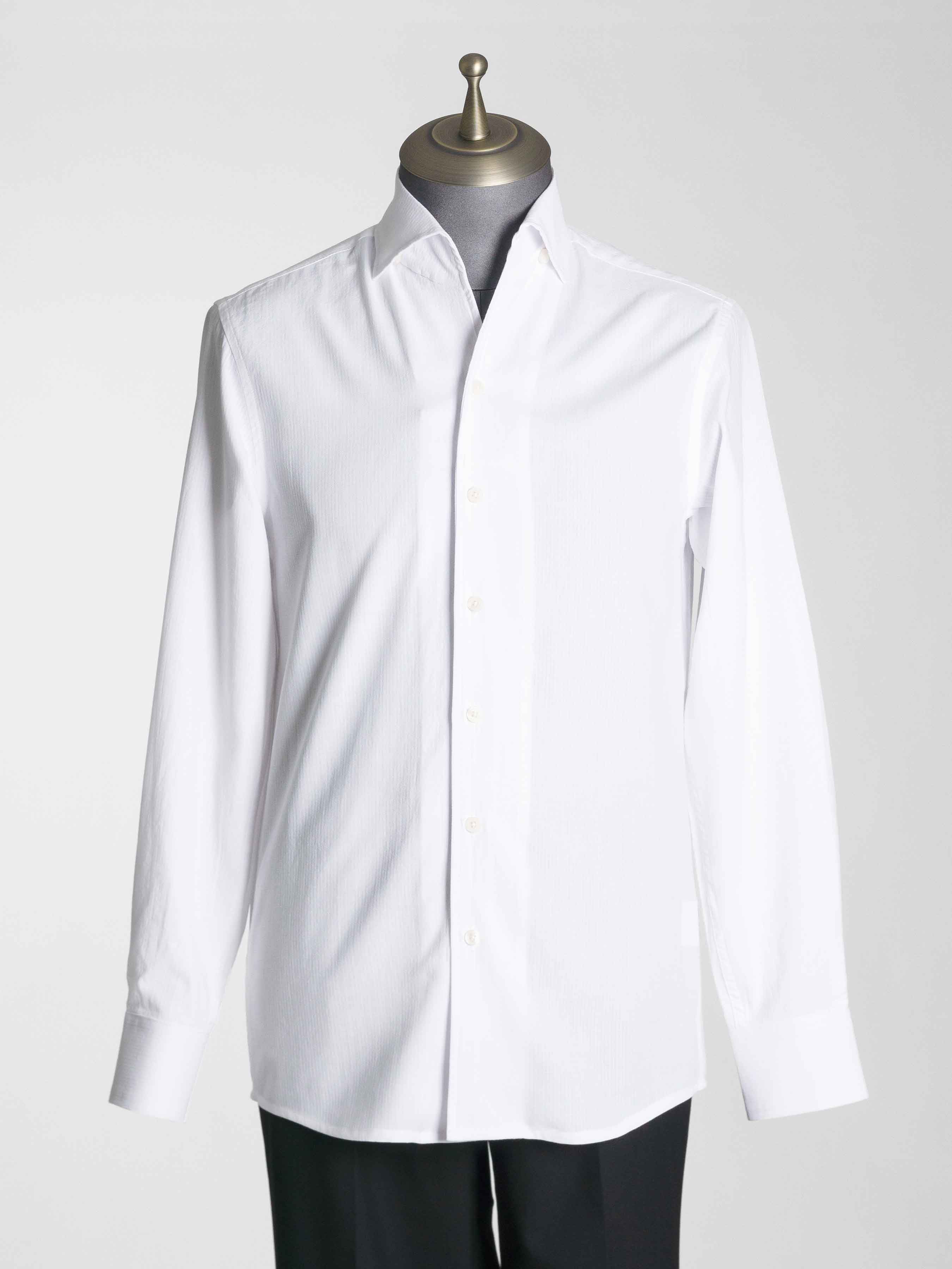 Luca White Formal Shirt with One-Piece Collar