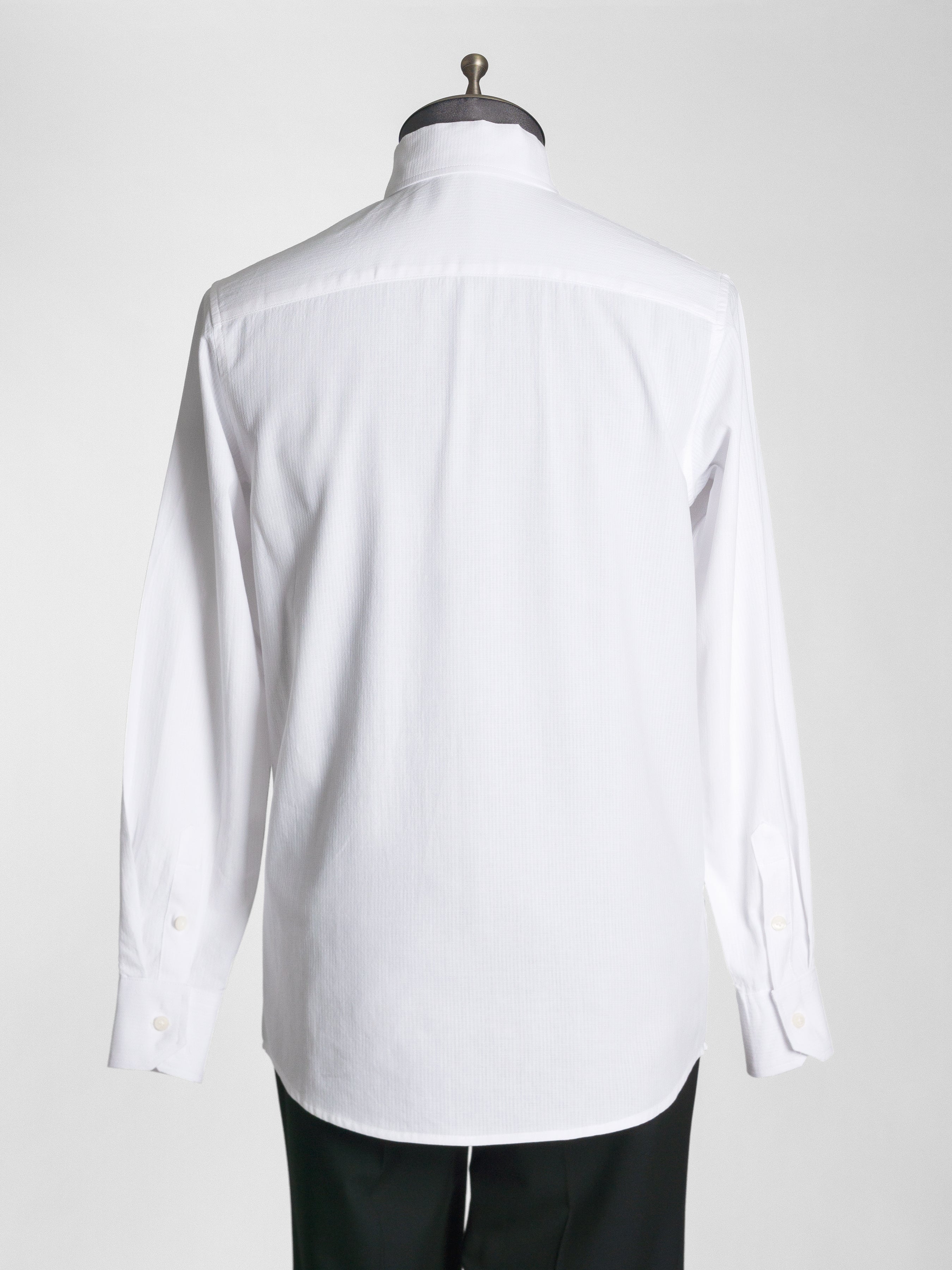 Luca White Formal Shirt with One-Piece Collar