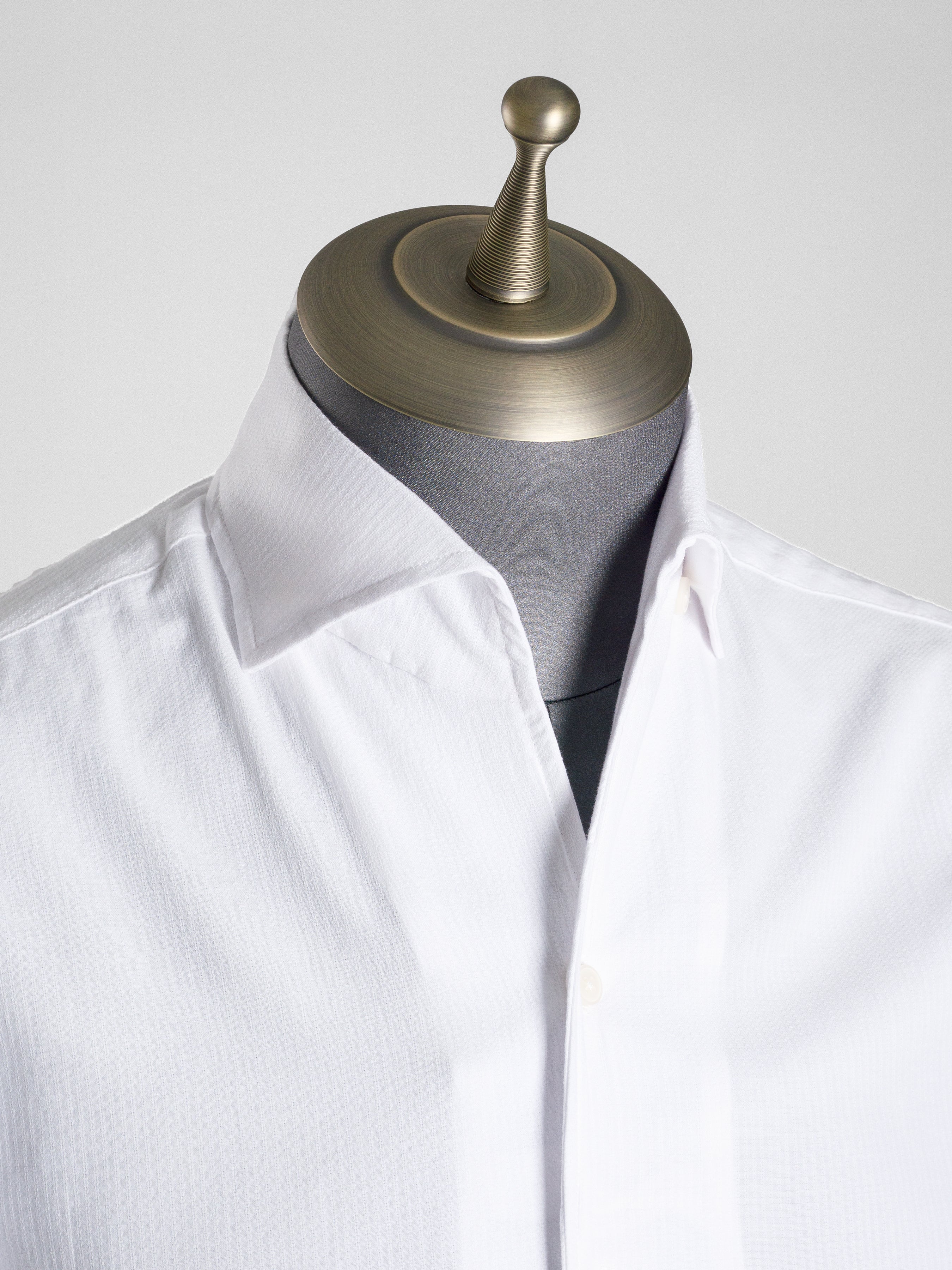 Luca White Formal Shirt with One-Piece Collar