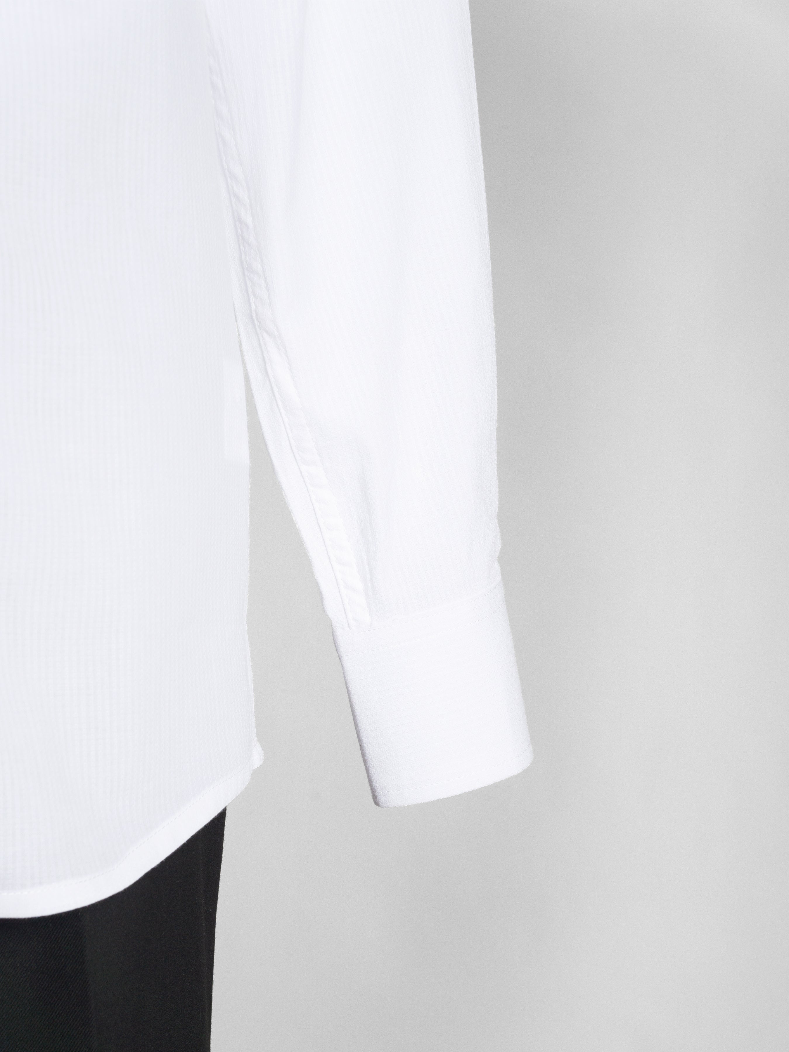 Luca White Formal Shirt with One-Piece Collar