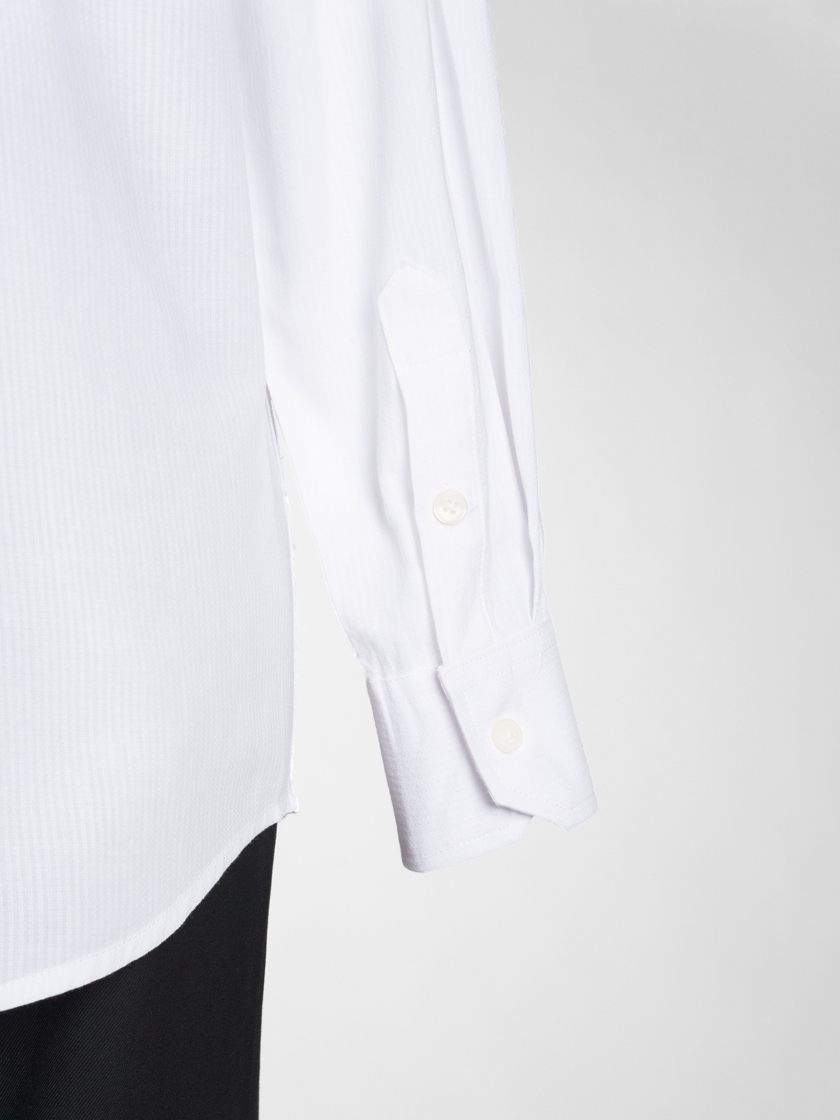 Luca White Formal Shirt with One-Piece Collar