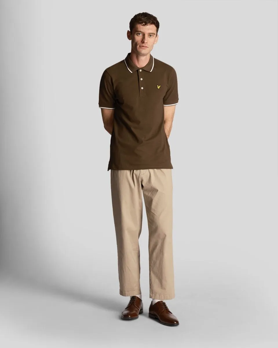 Tipped Short Sleeve Polo Shirt at Lyle & Scott Olive/White