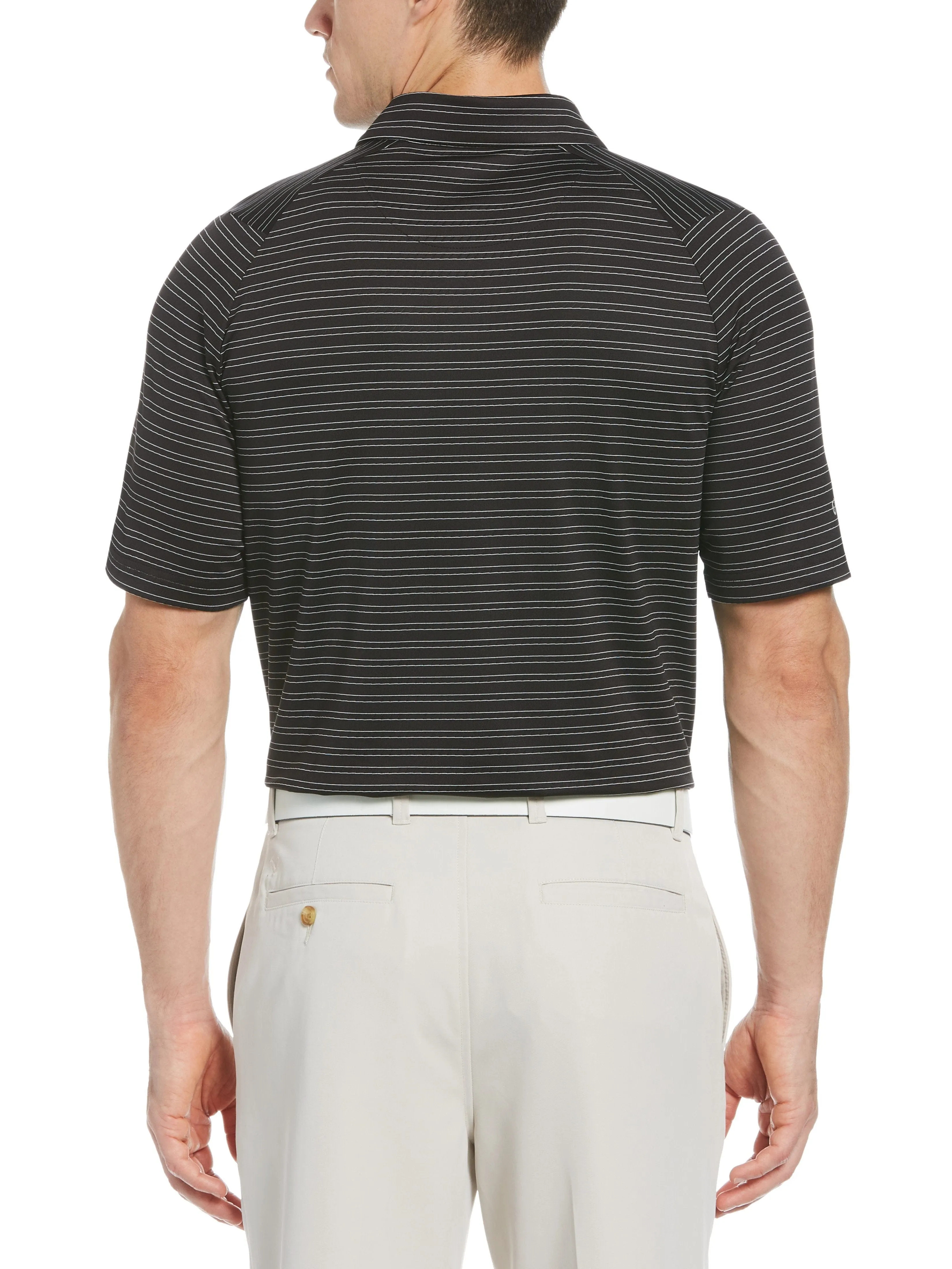 Fine Line Ventilated Stripe Polo Shirt for Men