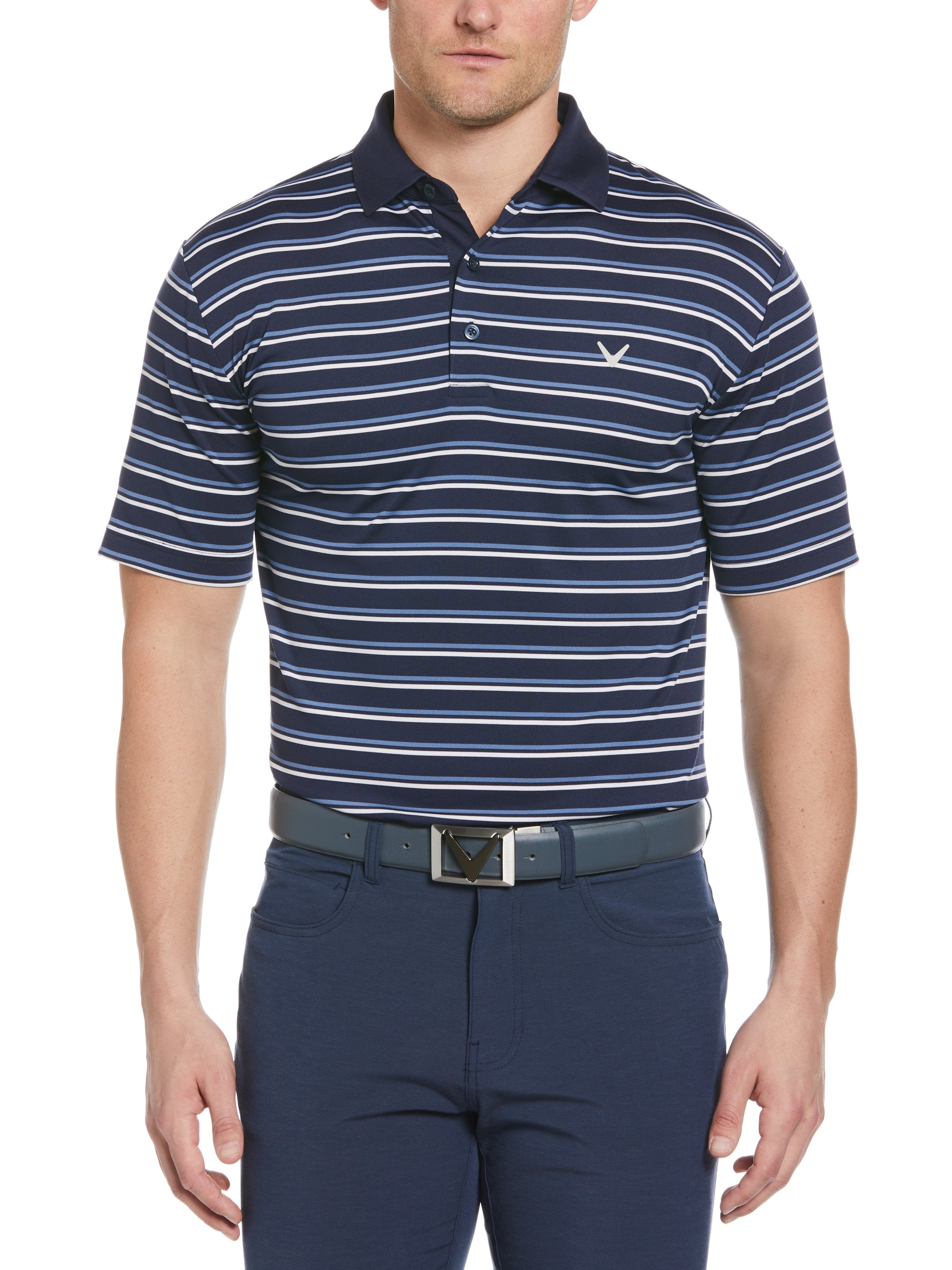 Mens Golf Polo, Feeder Stripe Design