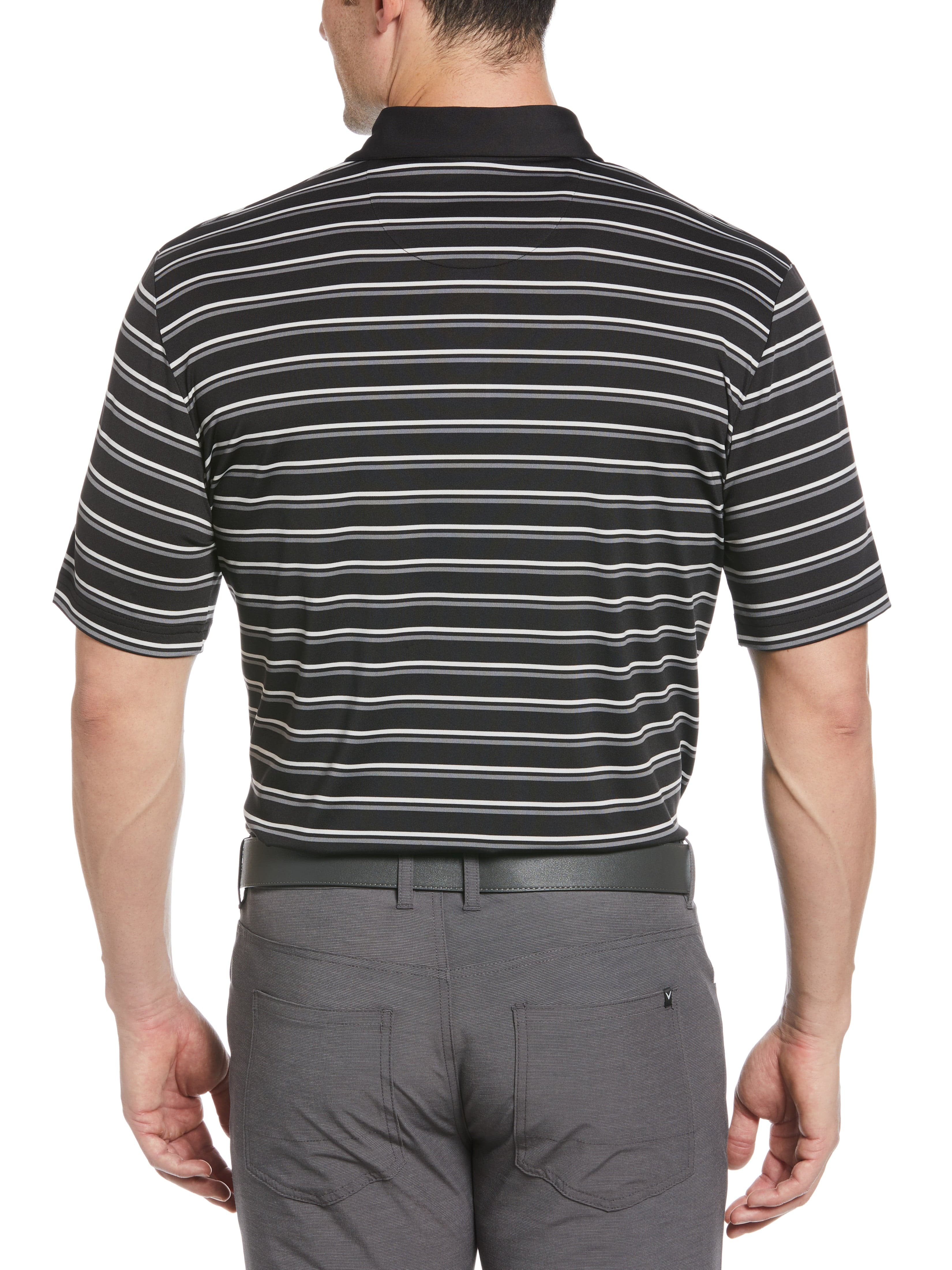 Mens Golf Polo Shirt with Feeder Stripe