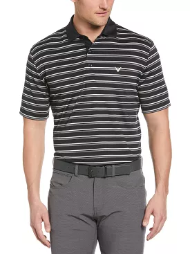 Mens Golf Polo Shirt with Feeder Stripe