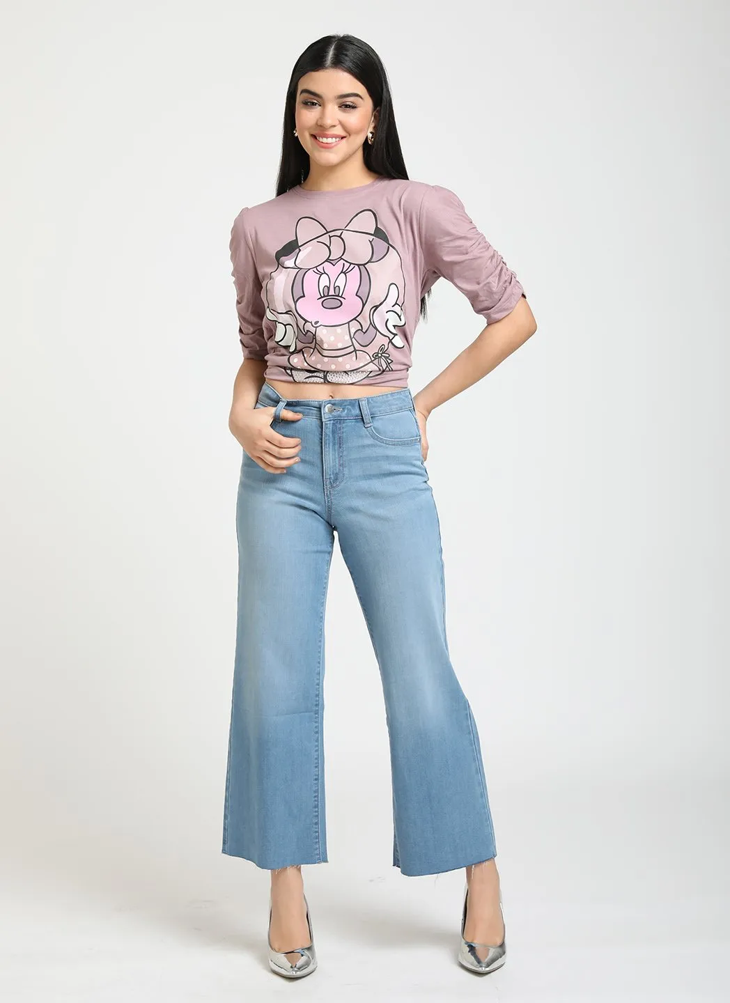 Diamond Heat Studded T-Shirt & Disney Minnie Mouse Print