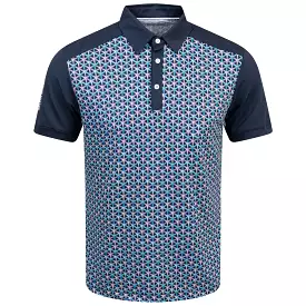 Mio Ventil8+ Polo Shirt - Aqua/Navy Print - SS24