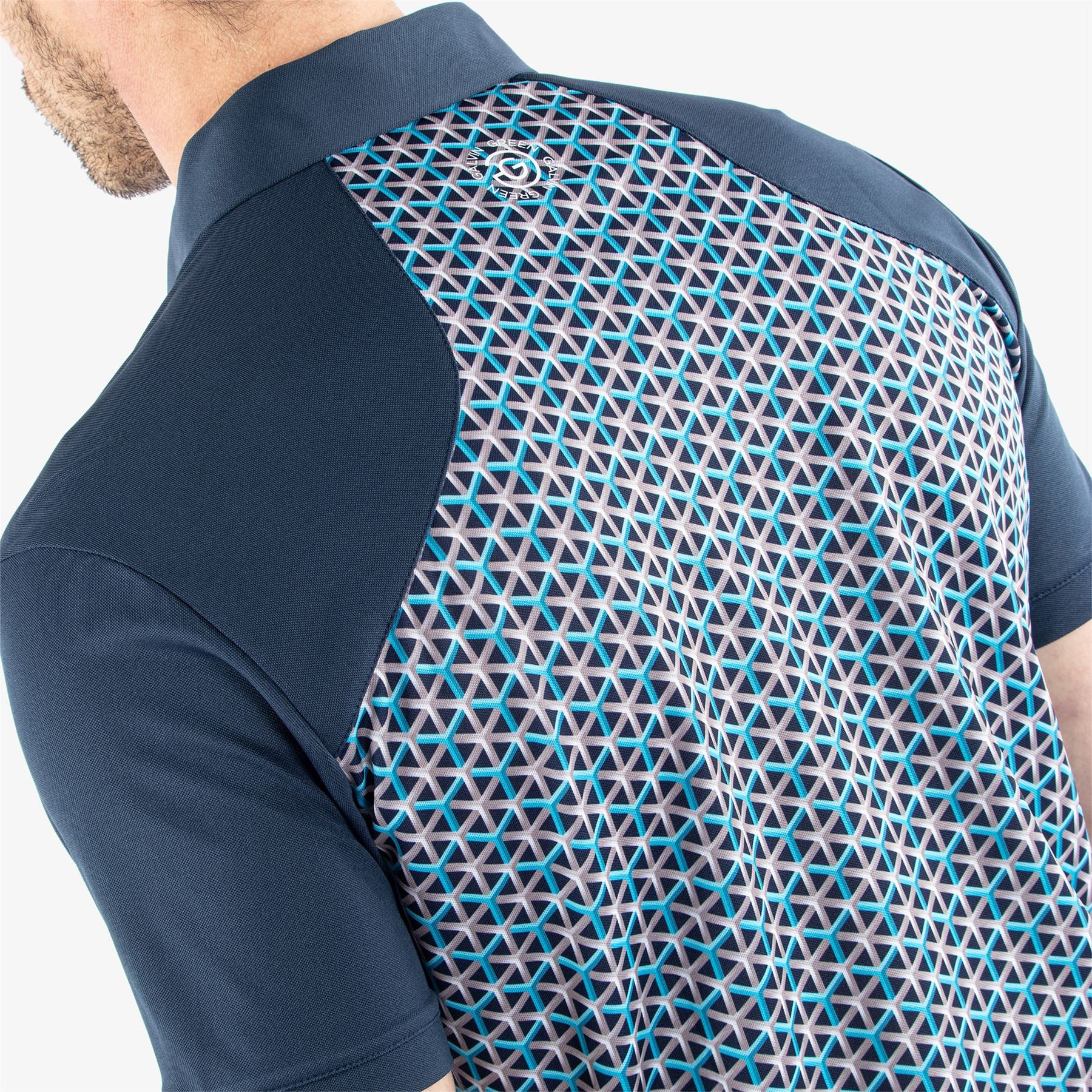 Mio Ventil8+ Polo Shirt - Aqua/Navy Print - SS24