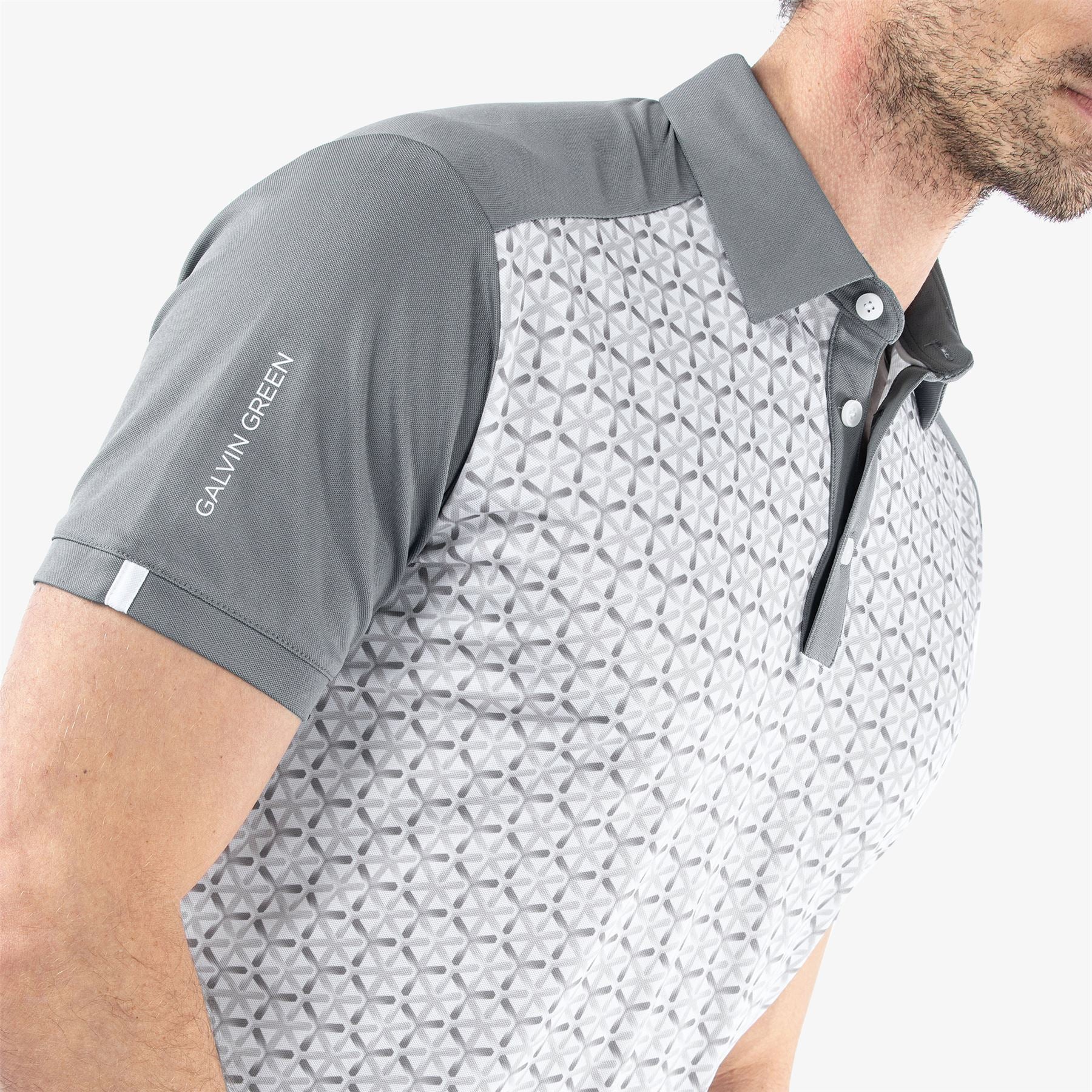 Mio Ventil8+ Printed Polo Cool Grey/Sharkskin - SS24