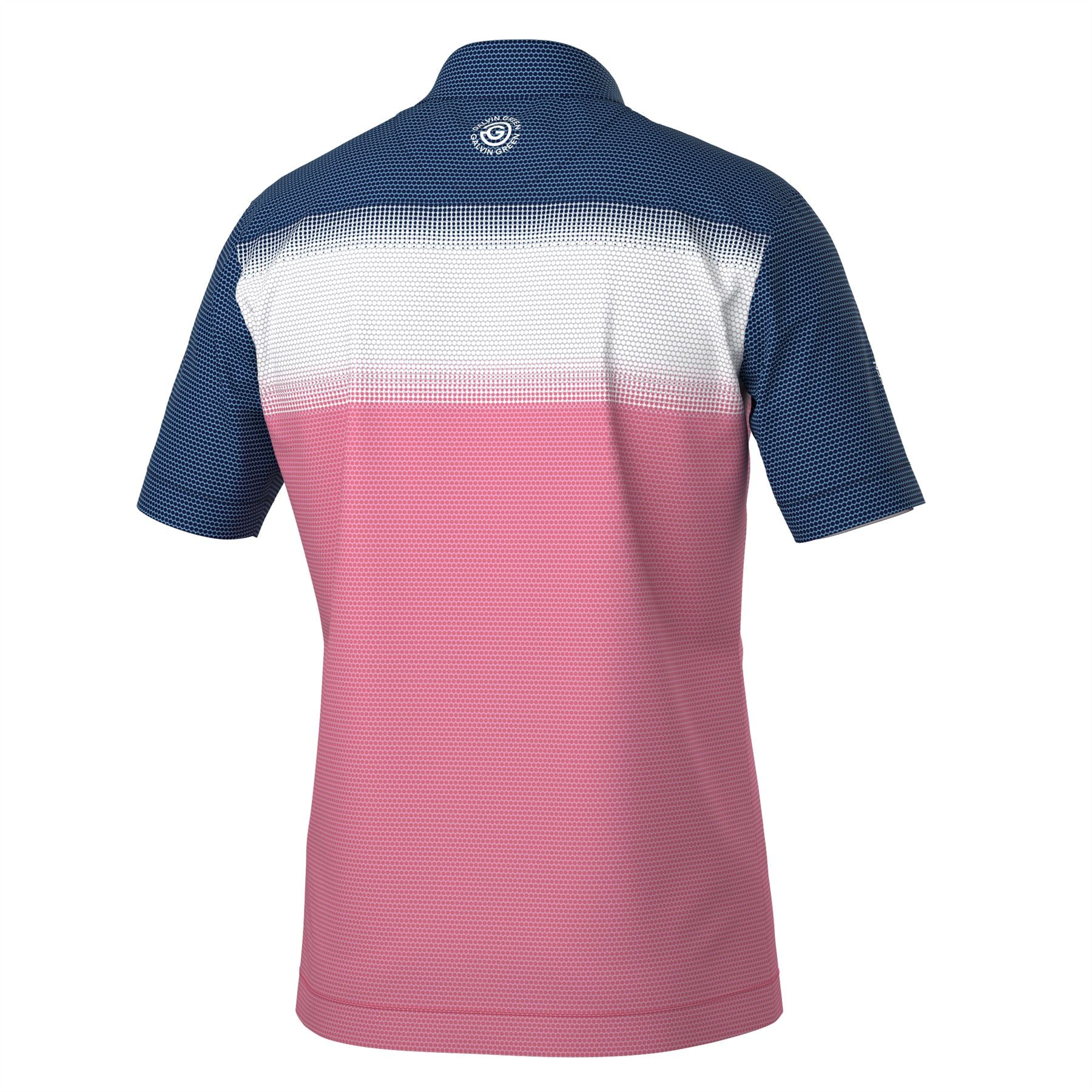 Mo Ventil8+ Polo SS24 Camelia Rose/Navy - Regular Fit