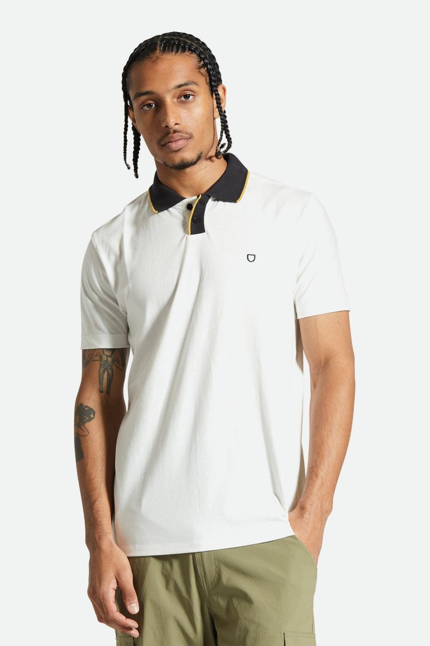 Mod Flex Short Sleeve Polo - Off White/Black