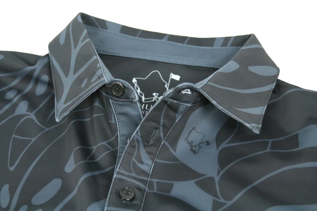 Monstera 2.0, Black Polo for Men, Obsidian Variant