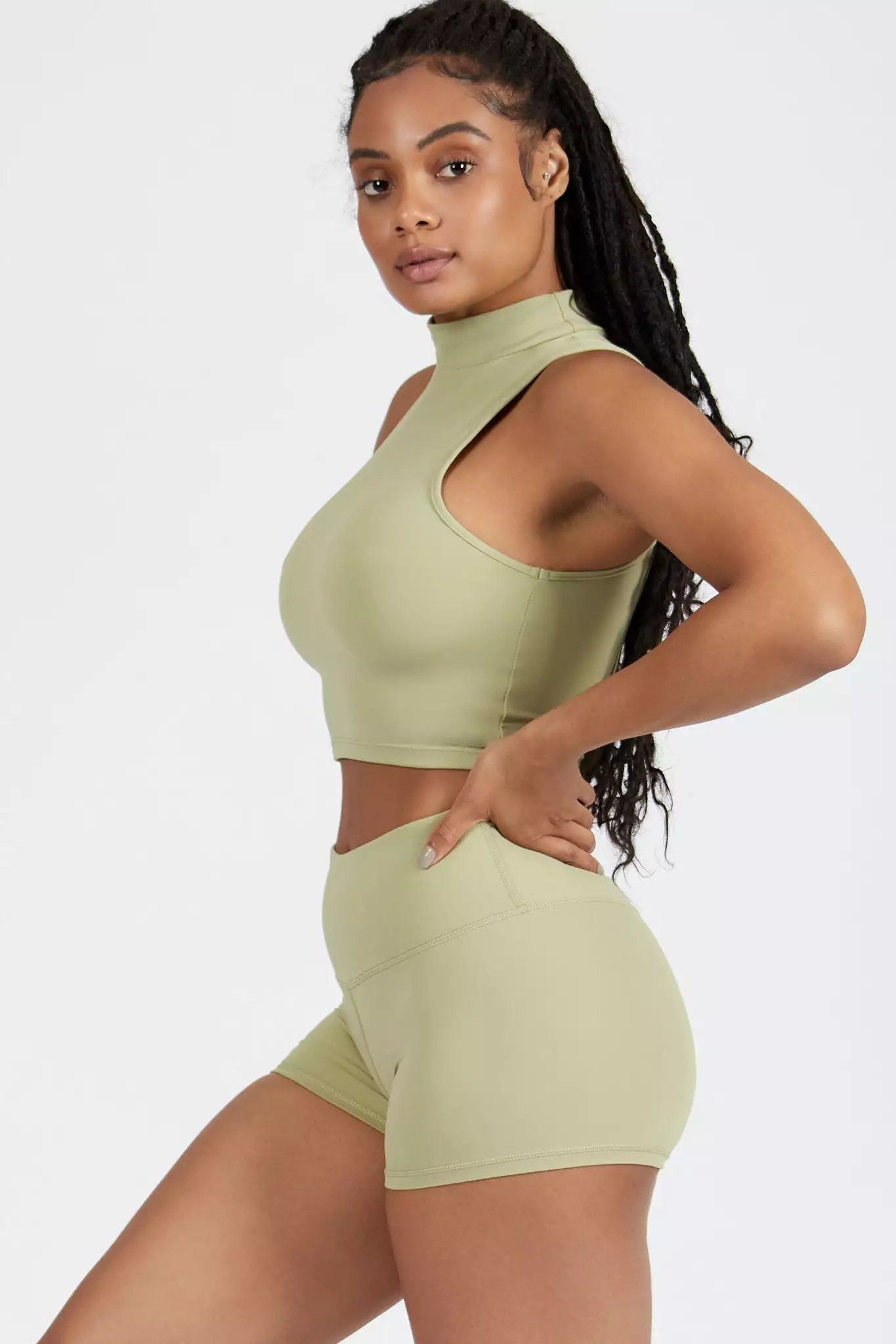 Naomi High Neck Crop Top