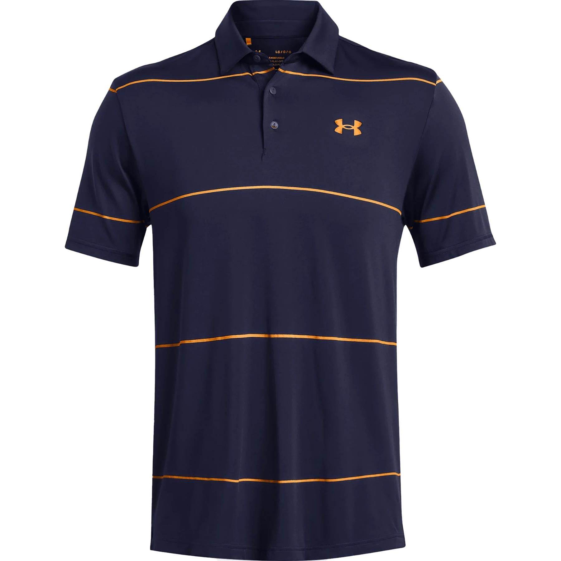 Navy and Orange Playoff 3.0 Stripe Polo - SS24